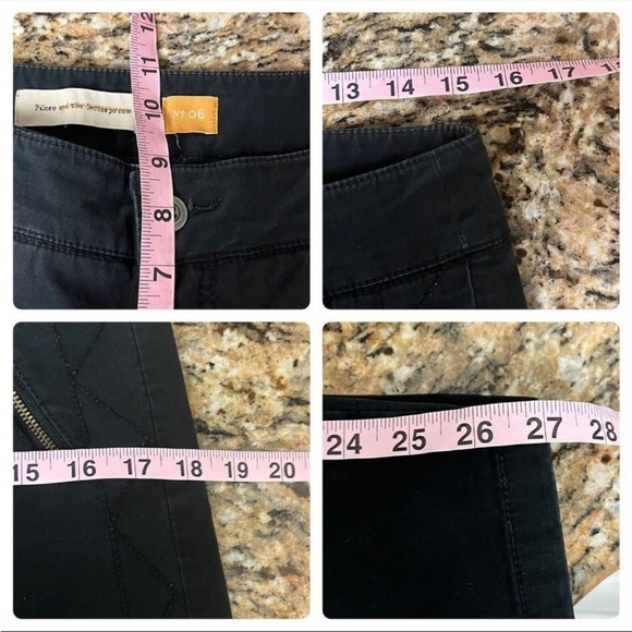 Anthropologie Pilcro black Skinny Leg moto pant Size 6 Ankle Zippers Mid Rise - Picture 3 of 8